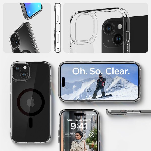 Spigen iPhone 15 Plus Deksel Ultra Hybrid MagFit Svart