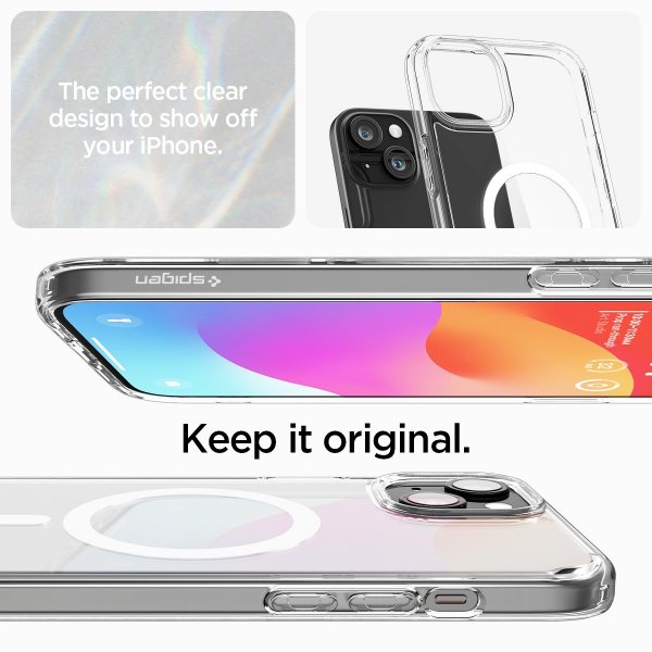 Spigen iPhone 15 Plus Deksel Ultra Hybrid MagFit Hvit