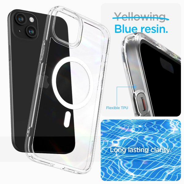 Spigen iPhone 15 Plus Deksel Ultra Hybrid MagFit Hvit