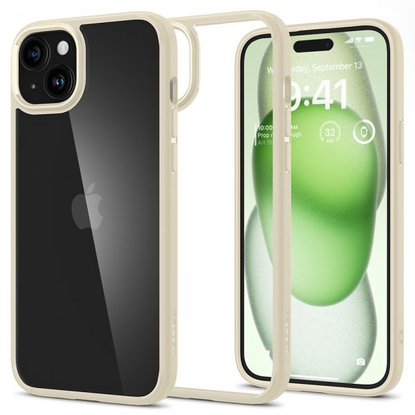 Spigen iPhone 15 Plus Deksel Ultra Hybrid Mute Beige