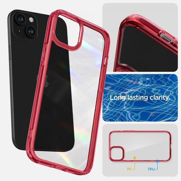 Spigen iPhone 15 Plus Deksel Ultra Hybrid Red Crystal