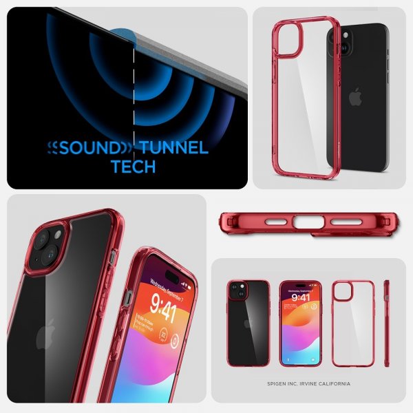 Spigen iPhone 15 Plus Deksel Ultra Hybrid Red Crystal