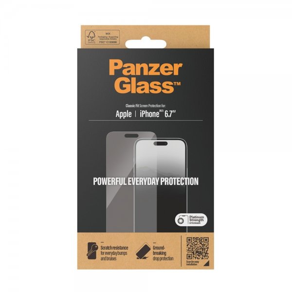 PanzerGlass iPhone 15 Plus Skjermbeskytter Classic Fit