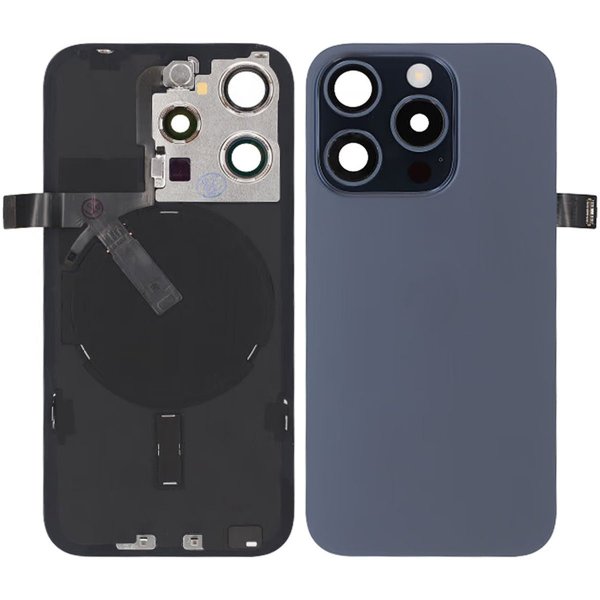 iPhone 15 Pro Baksideglass Komplett OEM - Titanblå