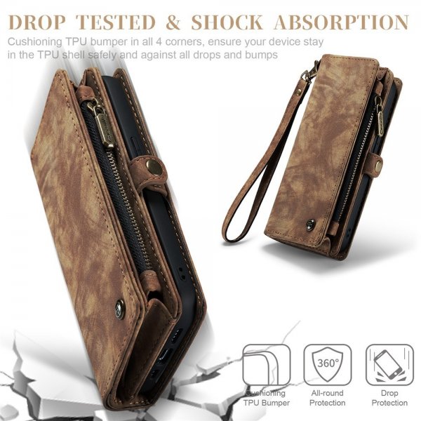 CaseMe iPhone 15 Pro Etui 008 Series Avtakbart Deksel Brun