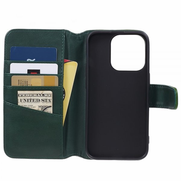 Nordic Covers iPhone 15 Pro Etui Essential Leather Juniper Green