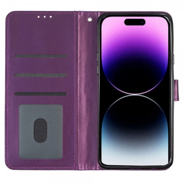 iPhone 15 Pro Etui Glitter Lilla