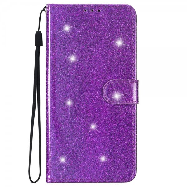 iPhone 15 Pro Etui Glitter Lilla