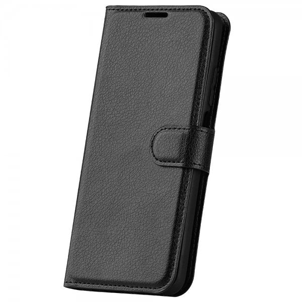 iPhone 15 Pro Etui Litchi Svart