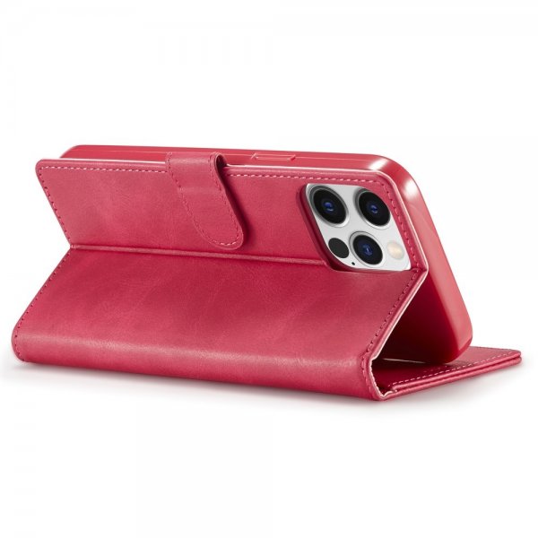 Lc.Imeeke iPhone 15 Pro Etui med Kortlomme stativfunksjon Magenta