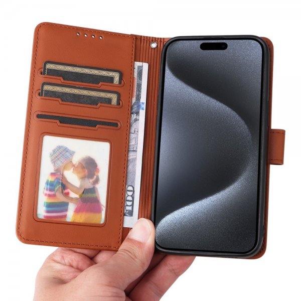 Betopnice iPhone 15 Pro Etui Avtagbart Deksel 005 Brun