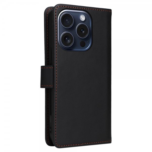 Betopnice iPhone 15 Pro Etui Avtagbart Deksel 005 Svart