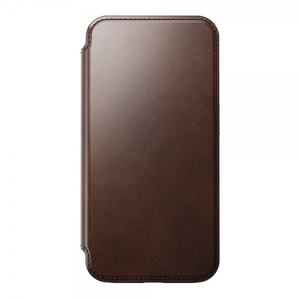 Nomad iPhone 15 Pro Etui Modern Leather Folio Horween Rustic Brown