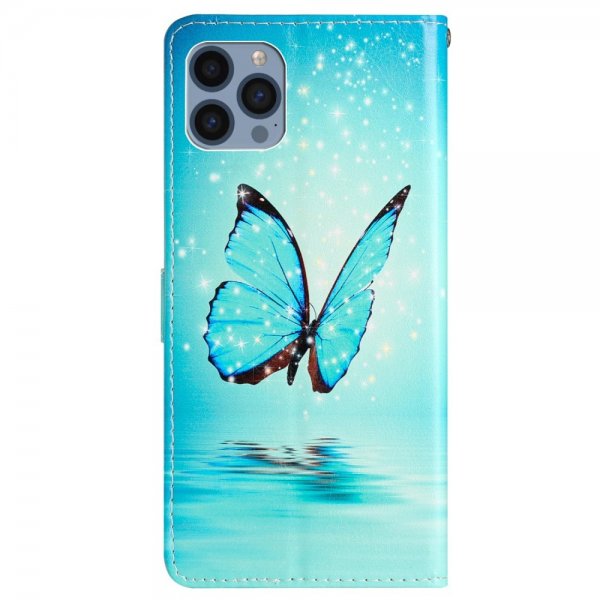 iPhone 15 Pro Etui Motiv Blå Sommerfugl
