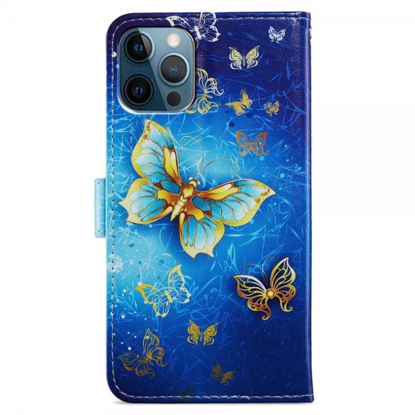 iPhone 15 Pro Etui Motiv Gylden Sommerfugl