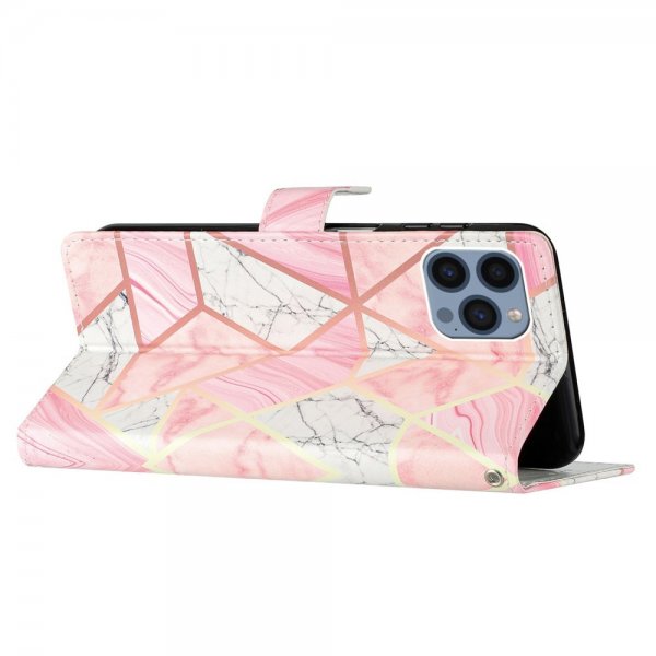 iPhone 15 Pro Etui Motiv Rosa Marmor