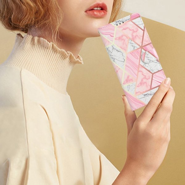 iPhone 15 Pro Etui Motiv Rosa Marmor