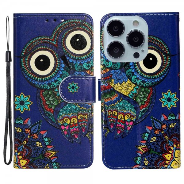 iPhone 15 Pro Etui Motiv Ugle Mandala
