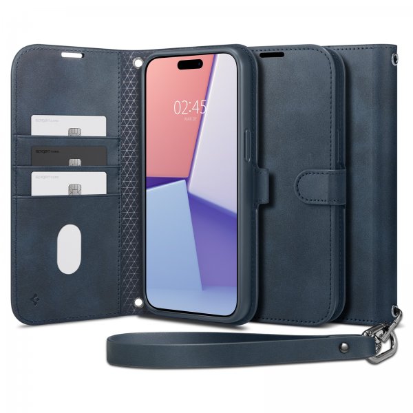 Spigen iPhone 15 Pro Etui Wallet S Pro Navy