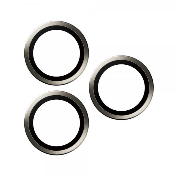 PanzerGlass iPhone 15 Pro/iPhone 15 Pro Max Kamerabeskytter Hoops Natural Titanium