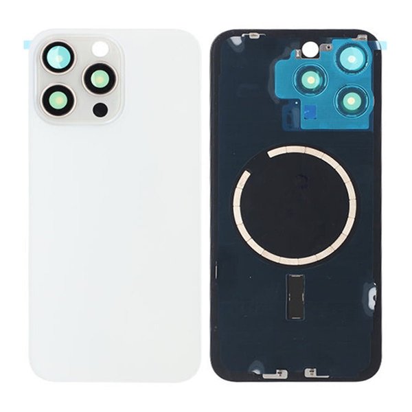 iPhone 15 Pro Max Baksideglass med Magsafe Magnet - Hvit