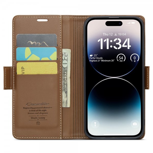 CaseMe iPhone 15 Pro Max Etui 023 Series Brun