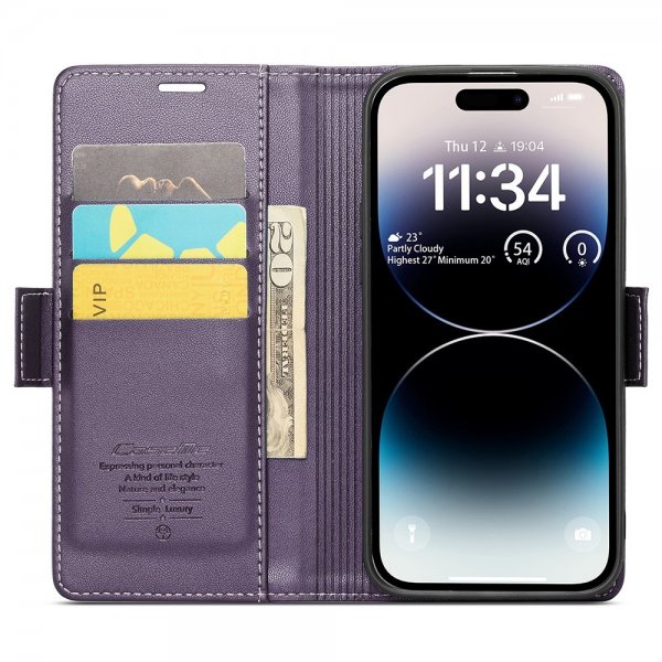 CaseMe iPhone 15 Pro Max Etui 023 Series Lilla