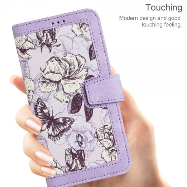 iPhone 15 Pro Max Etui Blomstermønster Lilla