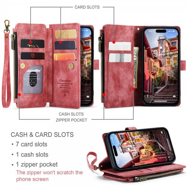 CaseMe iPhone 15 Pro Max Etui C30 Series Rød