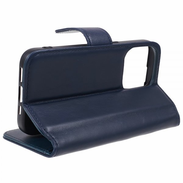Nordic Covers iPhone 15 Pro Max Etui Essential Leather Heron Blue