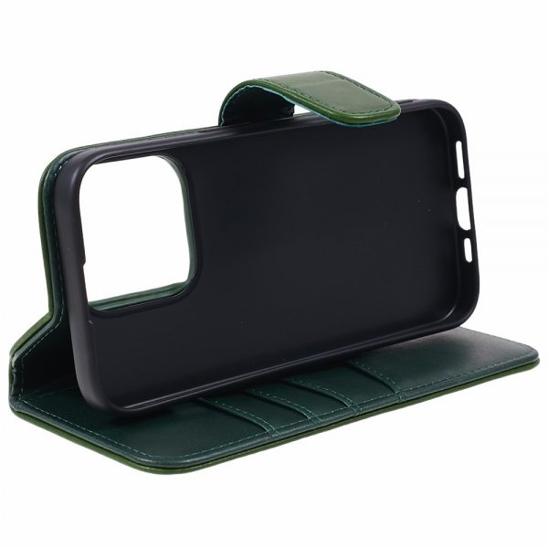 Nordic Covers iPhone 15 Pro Max Etui Essential Leather Juniper Green