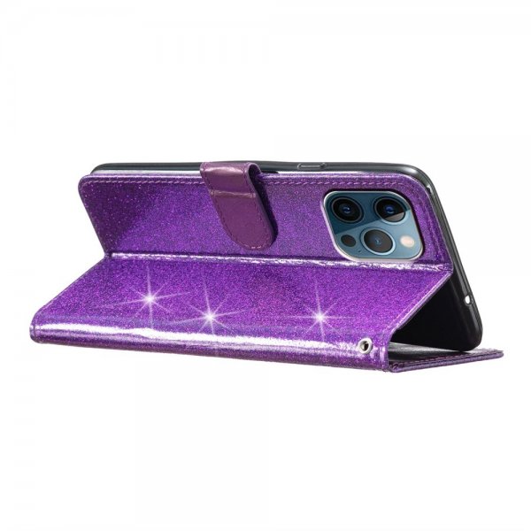 iPhone 15 Pro Max Etui Glitter Lilla