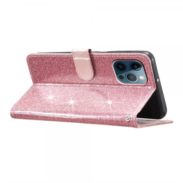 iPhone 15 Pro Max Etui Glitter Rosegull