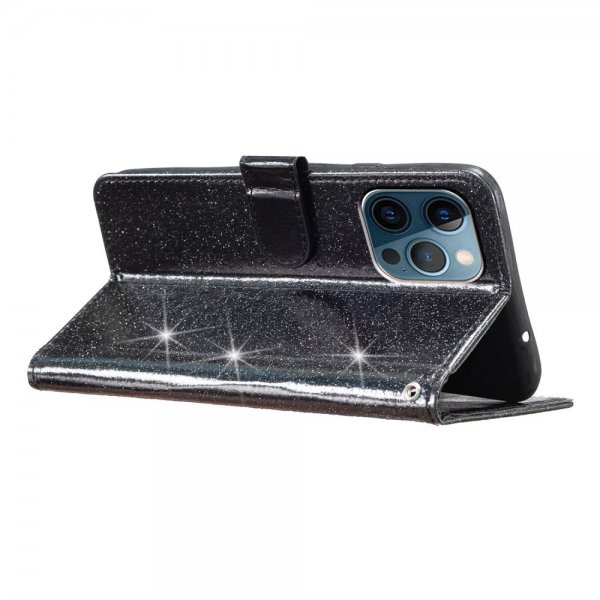 iPhone 15 Pro Max Etui Glitter Svart