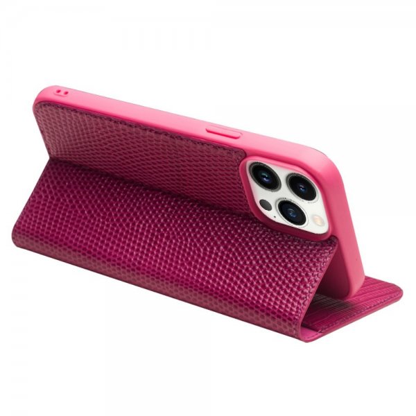 Qialino iPhone 15 Pro Max Etui Krokodille tekstur Rosa