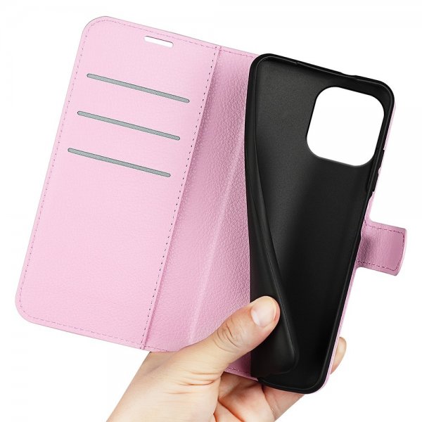 iPhone 15 Pro Max Etui Litchi Rosa