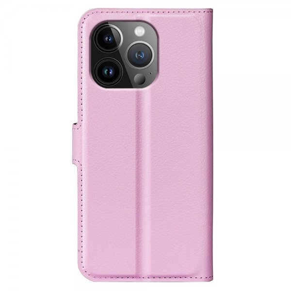 iPhone 15 Pro Max Etui Litchi Rosa