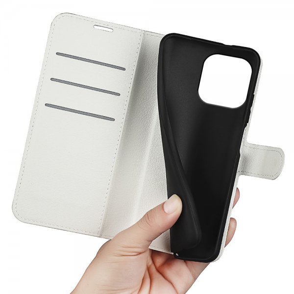iPhone 15 Pro Max Etui Litchi Hvit