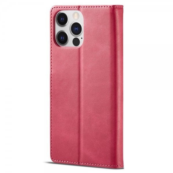 Lc.Imeeke iPhone 15 Pro Max Etui med Kortlomme stativfunksjon Magenta