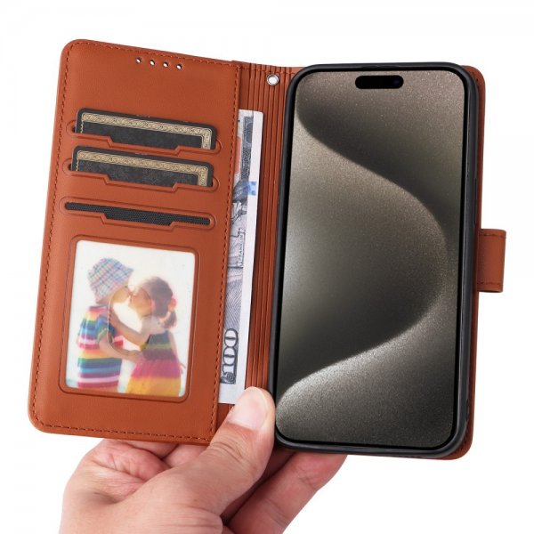 Betopnice iPhone 15 Pro Max Etui Avtagbart Deksel 005 Brun