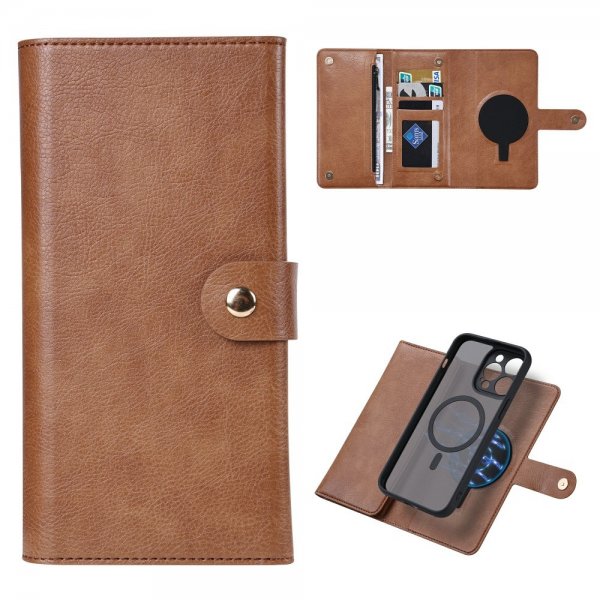 VILI iPhone 15 Pro Max Etui Avtagbart Deksel GV Series MagSafe Brun