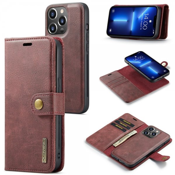 Dg.Ming iPhone 15 Pro Max Etui Avtagbart Deksel Rød