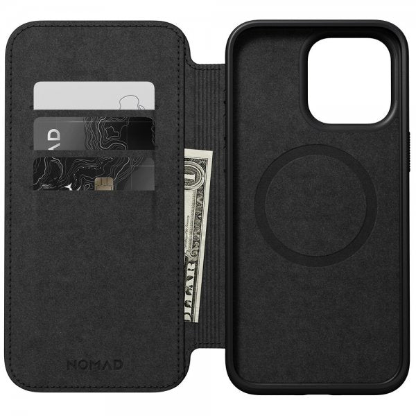 Nomad iPhone 15 Pro Max Etui Modern Leather Folio Svart