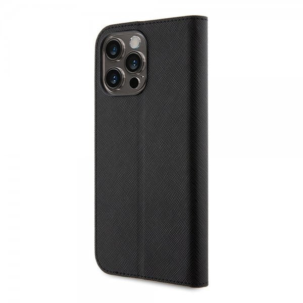 Karl Lagerfeld iPhone 15 Pro Max Etui NFT Karl & Choupette Patch Saffiano Svart