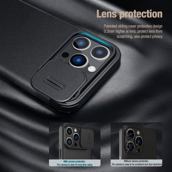 Nillkin iPhone 15 Pro Max Etui Qin Pro Series Grønn
