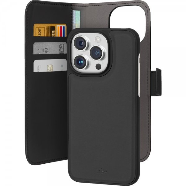 Puro iPhone 15 Pro Max Etui Wallet Detachable 2 in 1 Svart