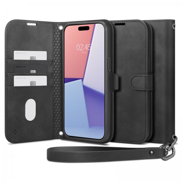Spigen iPhone 15 Pro Max Etui Wallet S Pro Svart