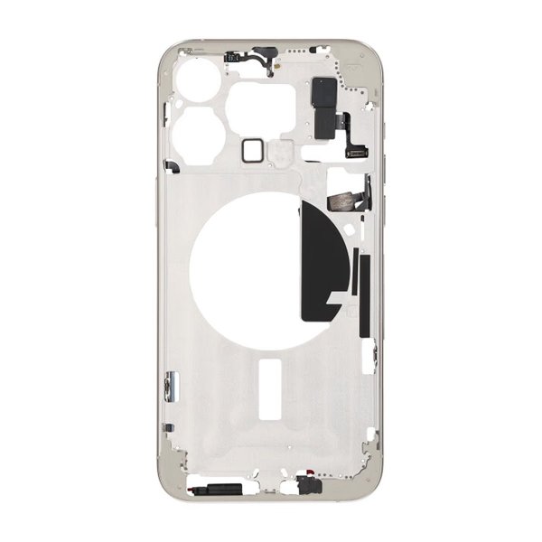 iPhone 15 Pro Max midtramme med smådeler OEM - titanhvit