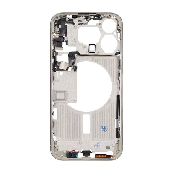 iPhone 15 Pro Max midtramme med smådeler OEM - titanhvit