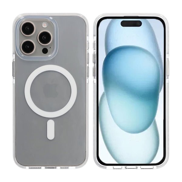 iPhone 15 Pro Max Deksel Støtsikker MagSafe Hvit